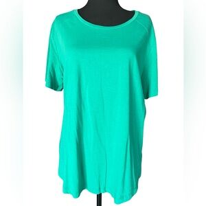 Vibrant Teal Short Sleeve Women's Top